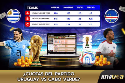 ¿Cuotas del partido Uruguay vs Cabo Verde?