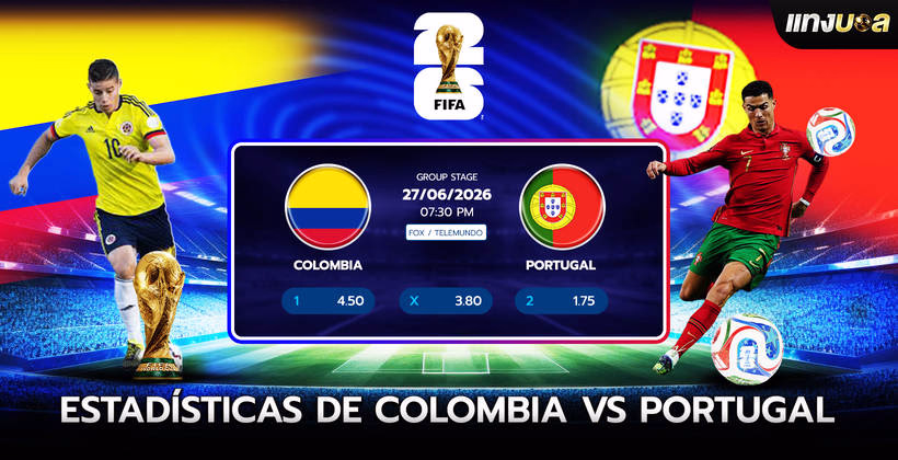 Estadísticas de Colombia vs Portugal