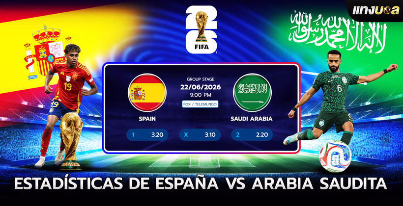 Estadísticas de España vs Arabia Saudita