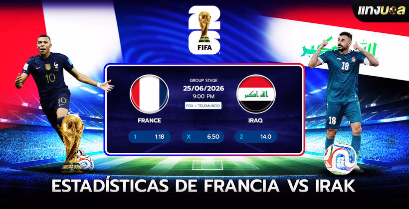 Estadísticas de Francia vs Irak