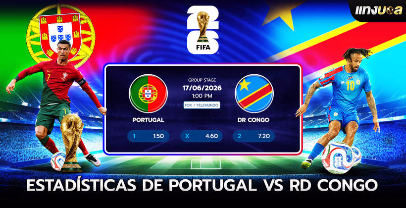 Estadísticas de Portugal vs RD Congo
