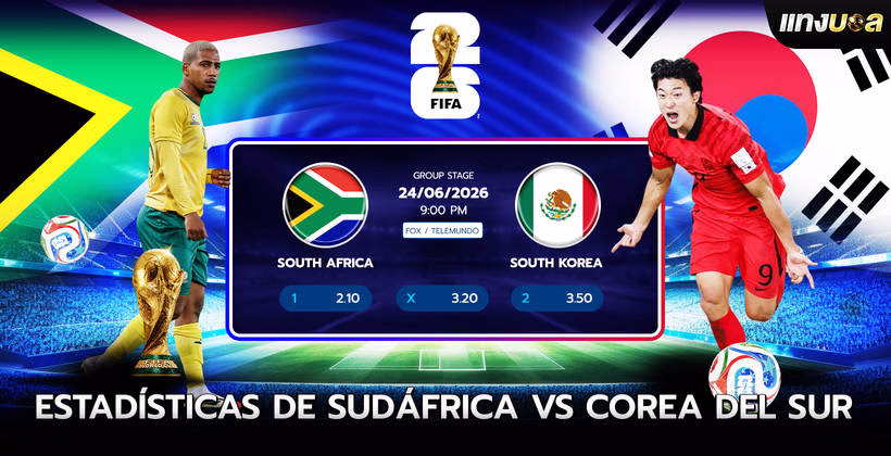 Estadísticas de Sudáfrica vs Corea del Sur