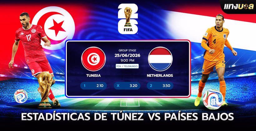 Estadísticas de Túnez vs Países Bajos