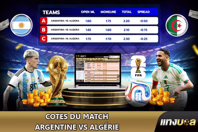 Cotes du match Argentine vs Algérie