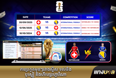 ការប្រកួតមុនៗរវាងស្វីស ទល់នឹង បូស្នៀ និងហឺហ្សេហ្គោវីណា