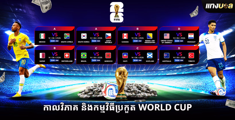 កាលវិភាគ និងកម្មវិធីប្រកួត World cup