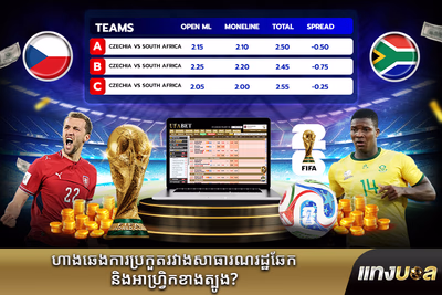 ហាងឆេងការ​ប្រកួត​រវាង​សាធារណរដ្ឋ​ឆែក និង​អាហ្វ្រិក​ខាងត្បូង?