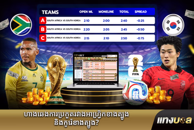ហាងឆេងការ​ប្រកួត​រវាង​អាហ្វ្រិក​ខាងត្បូង និង​កូរ៉េខាងត្បូង?
