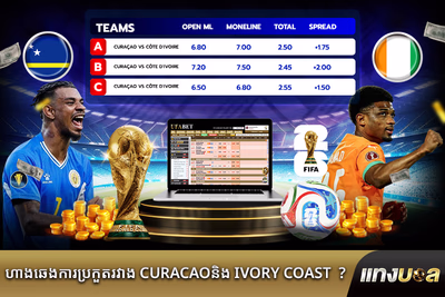 ហាងឆេងការប្រកួតរវាង Curacaoនិង Ivory Coast  ?