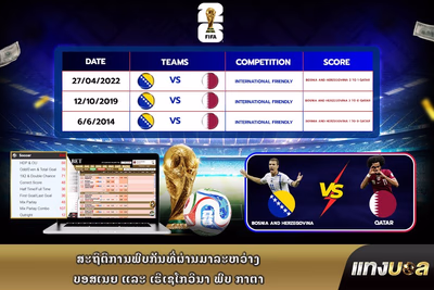 ສະຖິຕິການພົບກັນທີ່ຜ່ານມາລະຫວ່າງ ບອສເນຍ ແລະ ເຮີເຊໂກວີນາ ພົບ ກາຕາ