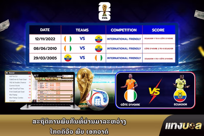 ສະຖິຕິການພົບກັນທີ່ຜ່ານມາລະຫວ່າງ ໂກຕດີວົວ ພົບ ເອກວາດໍ