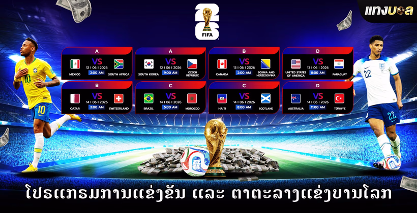 ໂປຣແກຣມການແຂ່ງຂັນ ແລະ ຕາຕະລາງແຂ່ງບານໂລກ