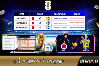 ဂျပန် vs ဆွီဒင် ယခင် တွေ့ဆုံမှုများ