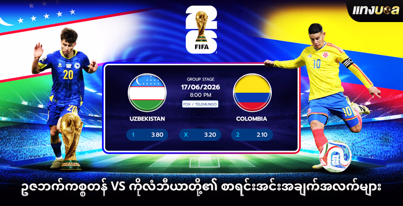 ဥဇဘက်ကစ္စတန် vs ကိုလံဘီယာတို့၏ စာရင်းအင်းအချက်အလက်များ
