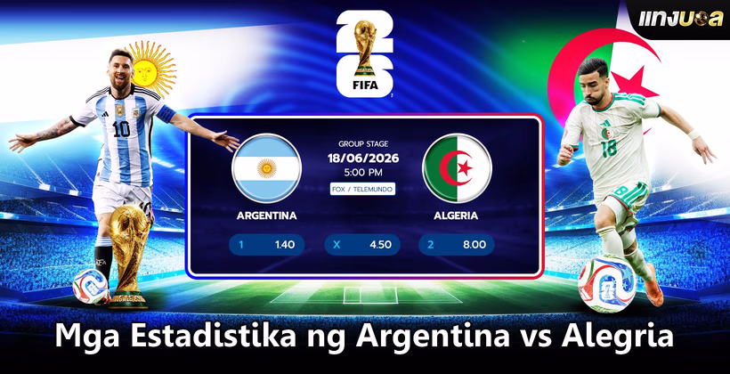 Mga Estadistika ng Argentina vs Algeria