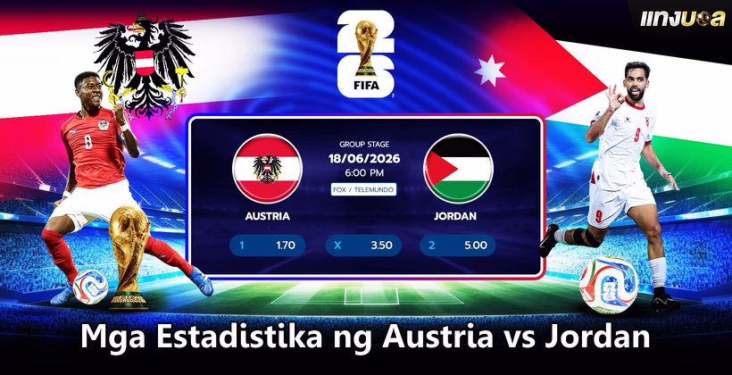 Mga Estadistika ng Austria vs Jordan