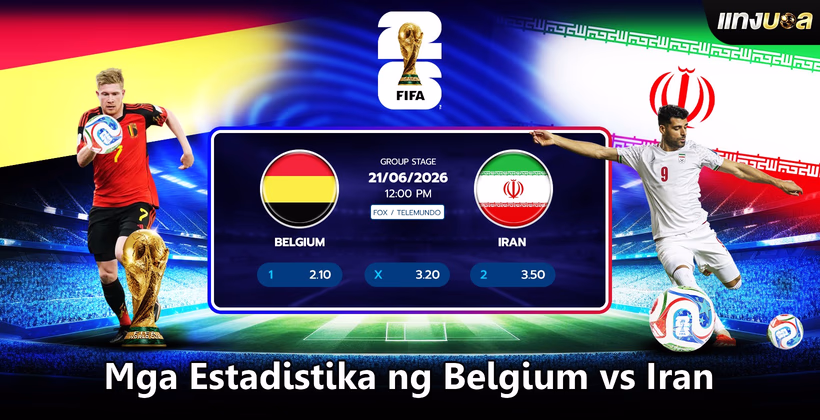 Mga Estadistika ng Belgium vs Iran