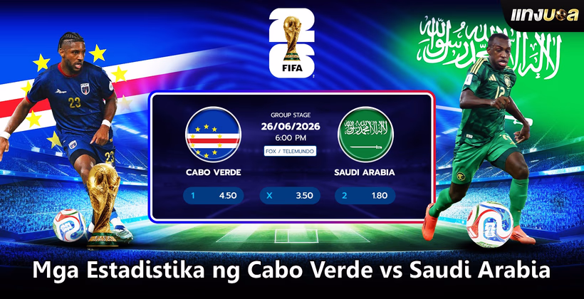 Mga Estadistika ng Cabo Verde vs Saudi Arabia