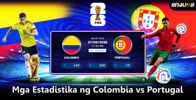 Mga Estadistika ng Colombia vs Portugal