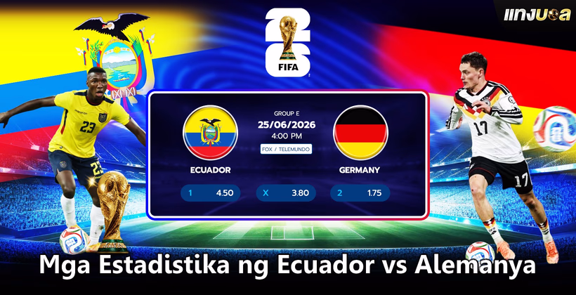 Mga Estadistika ng Ecuador vs Alemanya