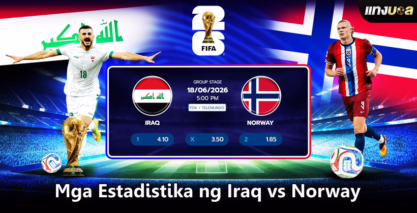 Mga Estadistika ng Iraq vs Norway