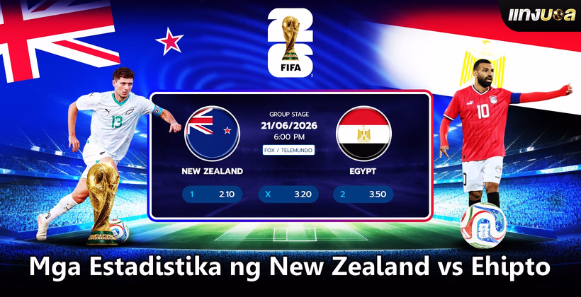 Mga Estadistika ng New Zealand vs Ehipto