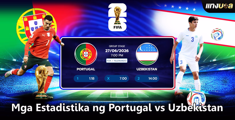 Mga Estadistika ng Portugal vs Uzbekistan