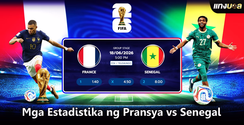 Mga Estadistika ng Pransya vs Senegal