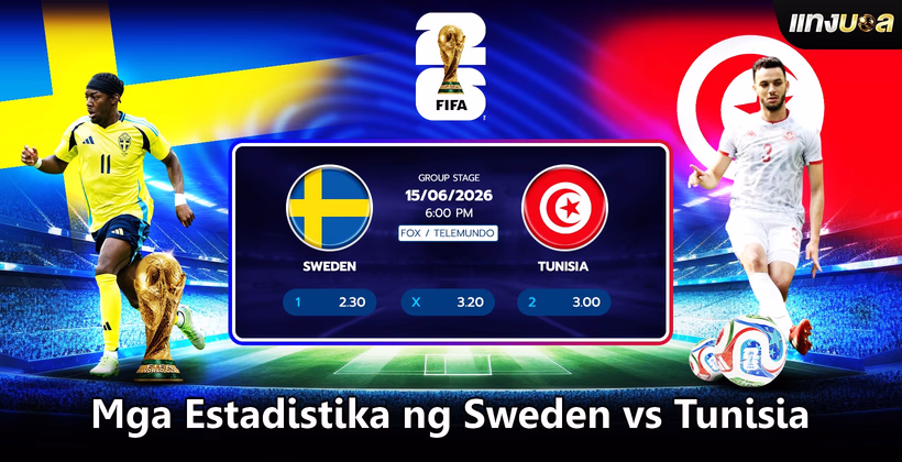 Mga Estadistika ng Sweden vs Tunisia