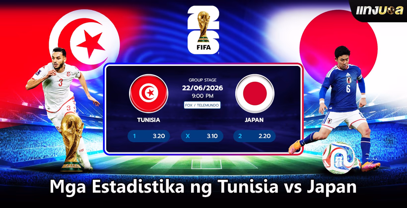 Mga Estadistika ng Tunisia vs Japan