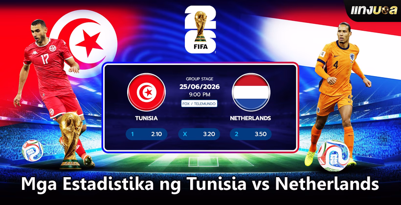 Mga Estadistika ng Tunisia vs Netherlands