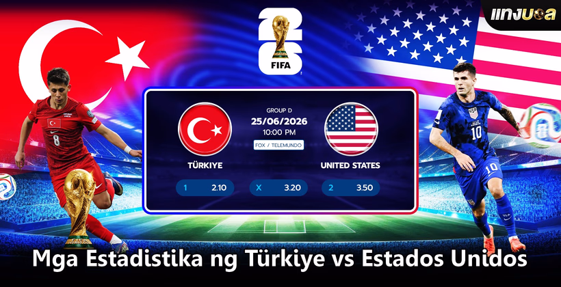 Mga Estadistika ng Türkiye vs Estados Unidos