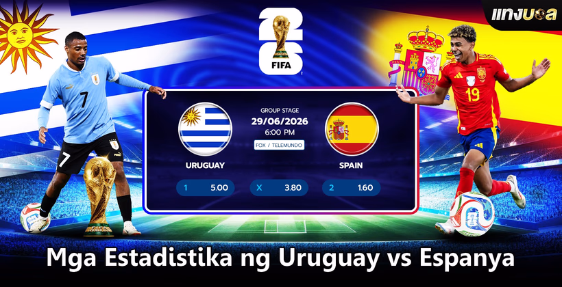 Mga Estadistika ng Uruguay vs Espanya