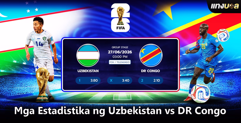 Mga Estadistika ng Uzbekistan vs DR Congo