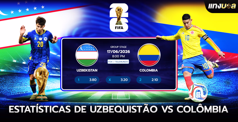 Estatísticas de Uzbequistão vs Colômbia