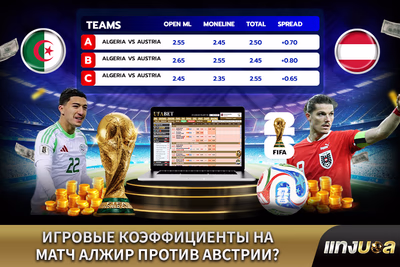 Игровые коэффициенты на матч Алжир против Австрии?