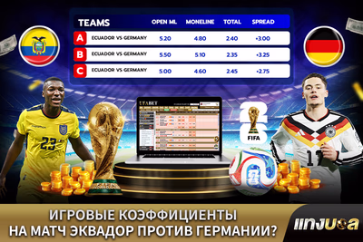 Игровые коэффициенты на матч Эквадор против Германии?