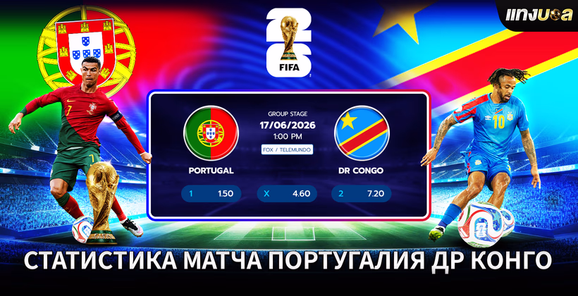 Статистика матча Португалия — ДР Конго