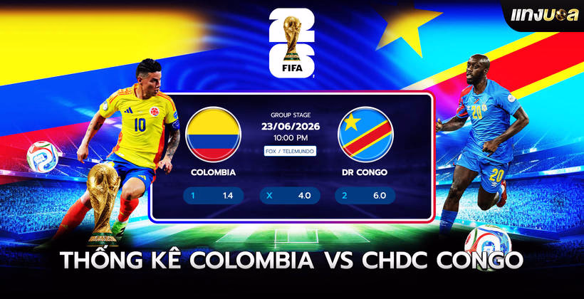 Thống kê Colombia vs CHDC Congo