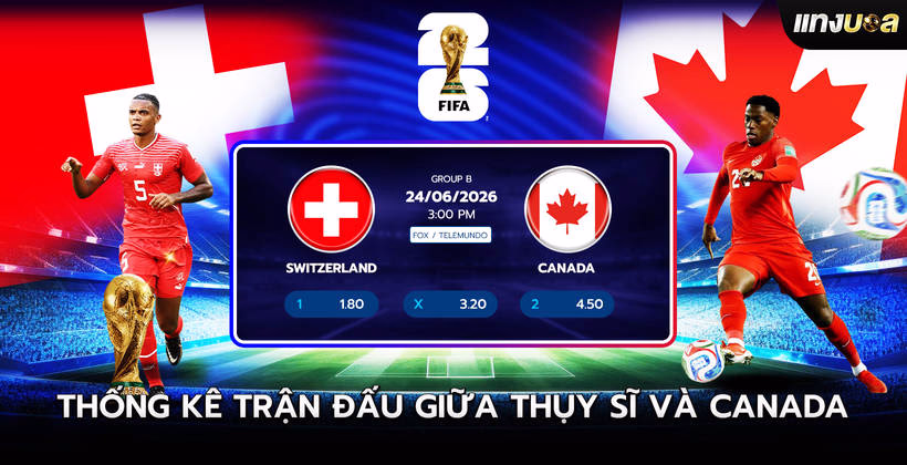 Thống kê trận đấu giữa Thụy Sĩ và Canada