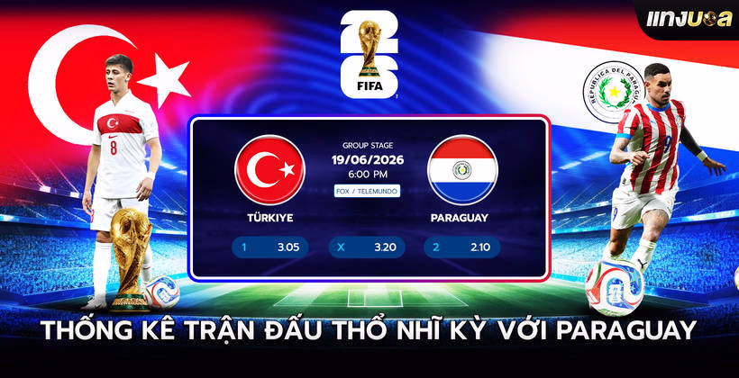 Thống kê trận đấu Thổ Nhĩ Kỳ với Paraguay