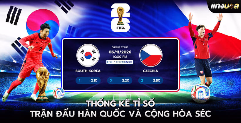 Thống kê tỉ số trận đấu Hàn Quốc và Cộng hòa Séc