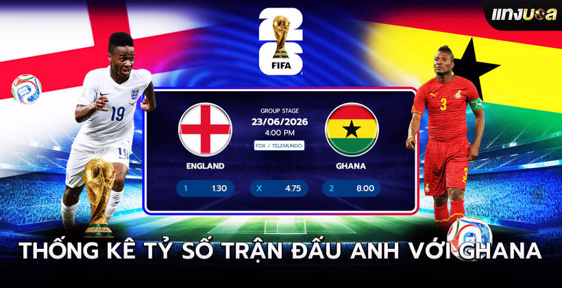 Thống kê Tỷ số trận đấu Anh với Ghana