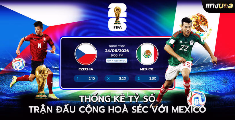 Thống kê Tỷ số Trận đấu Cộng hoà Séc với Mexico