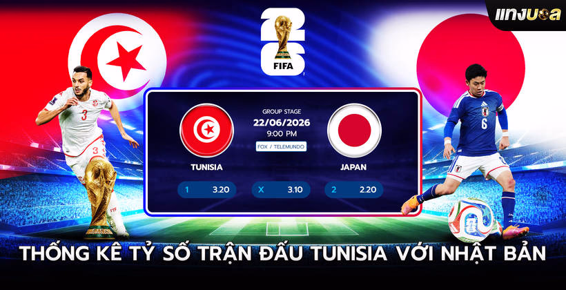 Thống kê Tỷ số Trận đấu Tunisia với Nhật Bản