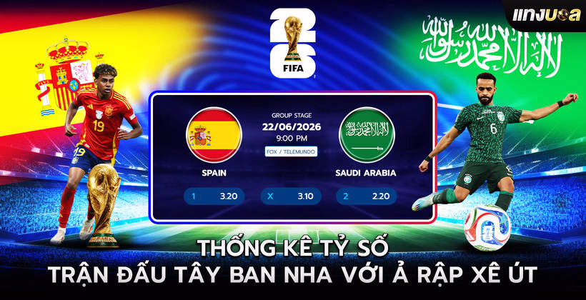 Thống kê Tỷ số Trận đấu Tây Ban Nha với Ả Rập Xê Út