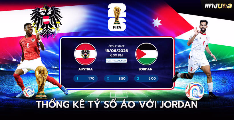 Thống kê tỷ số Áo với Jordan
